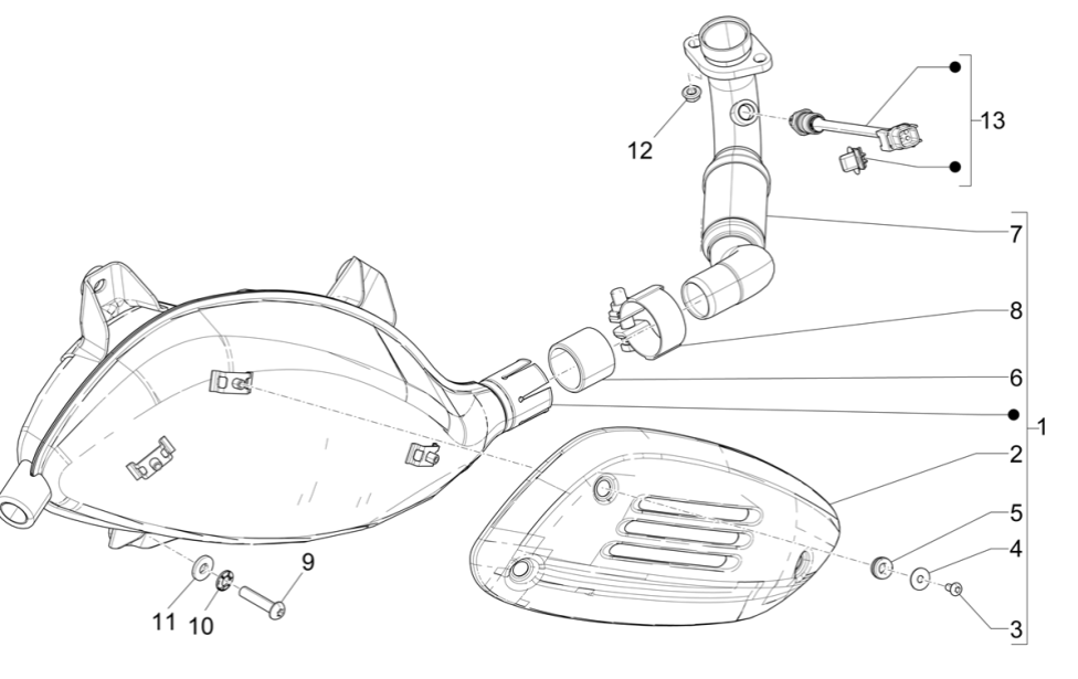 Exhaust Vespa GTS 300 Super HPE 4V IE ABS Euro 5 2020-2022
