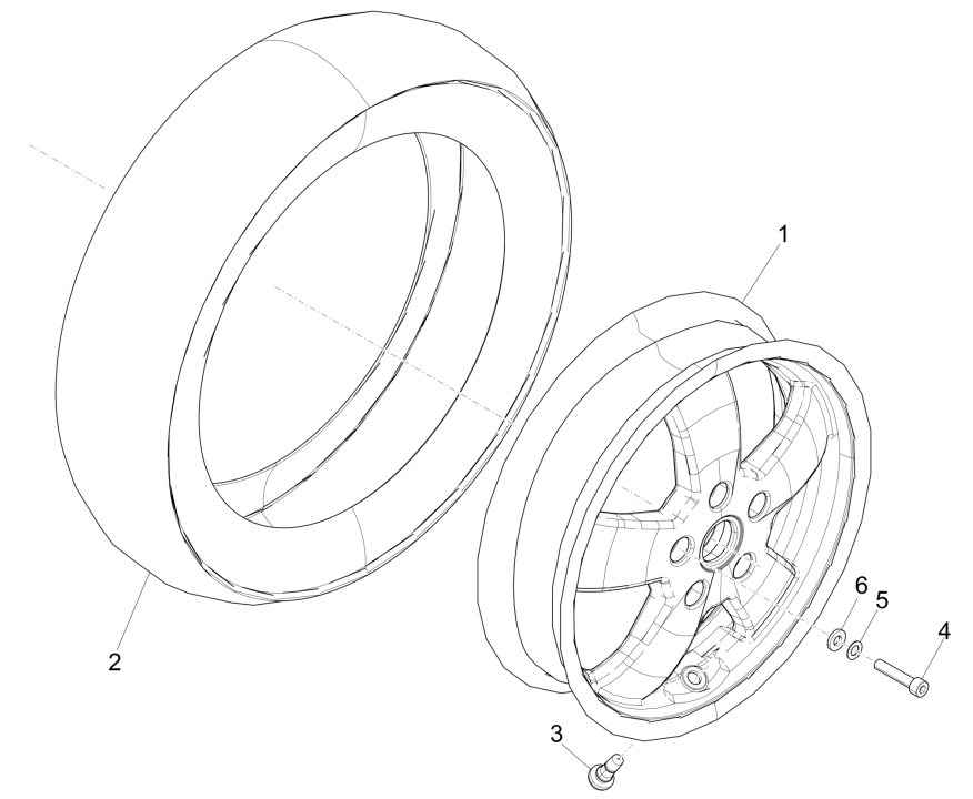 Vespa GTS 300 Super HPE 4V IE ABS Euro 5 2020-2022 Front Wheel