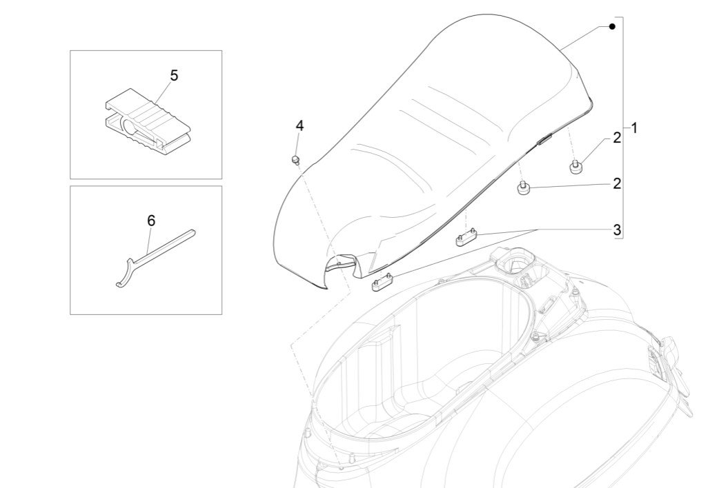 Saddle Vespa GTS 300 Super HPE 4V IE ABS Euro 5 2020-2022