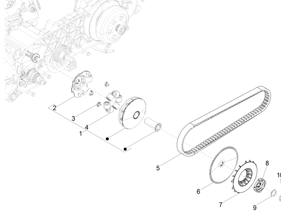 Variator V-belt Piaggio Typhoon 50 2-stroke Euro 4 2018-2020