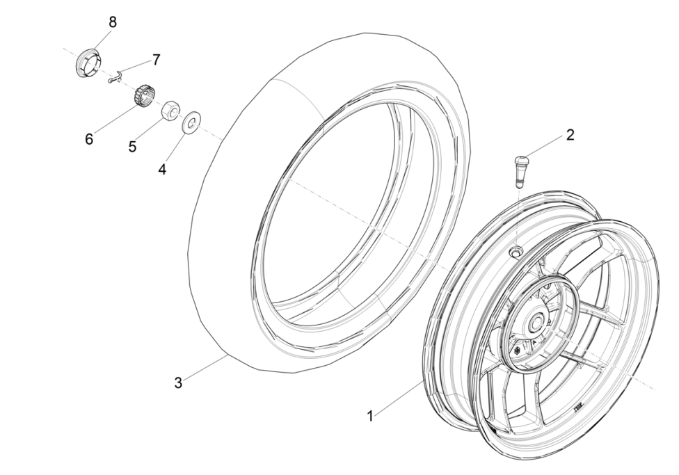 Piaggio Typhoon 50 2-stroke Euro 4 2018-2020 rear wheel