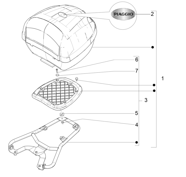 Piaggio Typhoon 50 2-stroke Euro 4 2018-2020 rear carrier