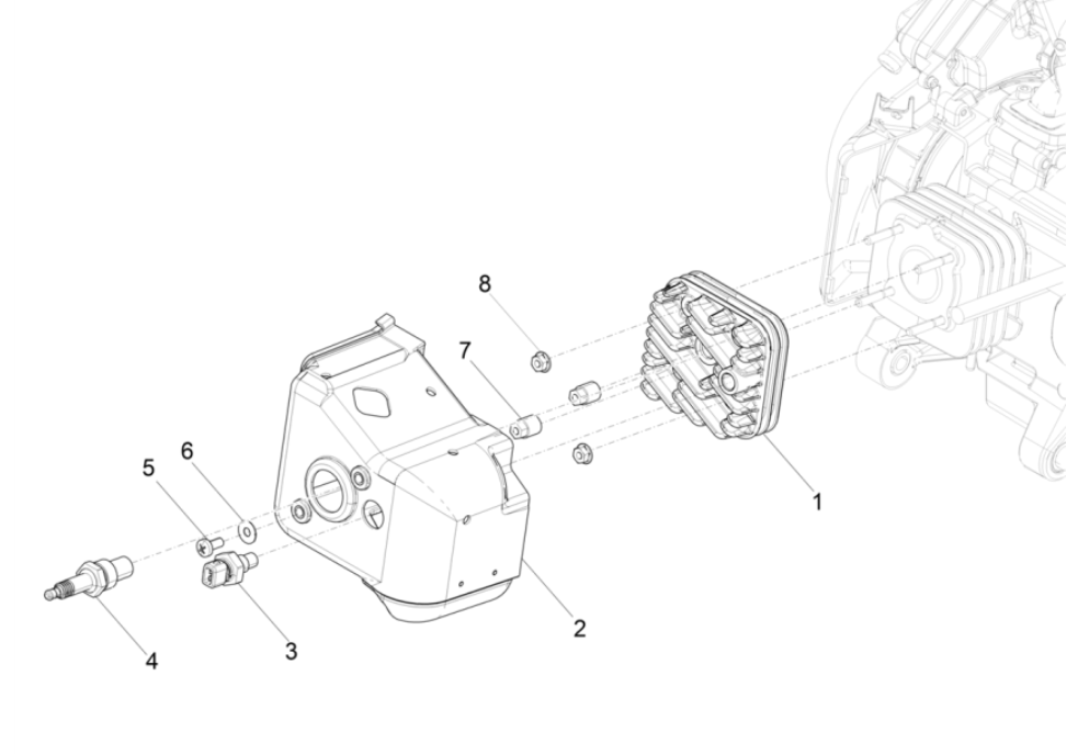 Cylinder Head - Spark Plug Piaggio Typhoon 50 2-stroke Euro 4 2018-2020