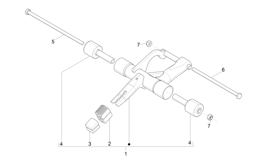 Piaggio Typhoon 50 2-stroke Euro 4 2018-2020 engine suspension