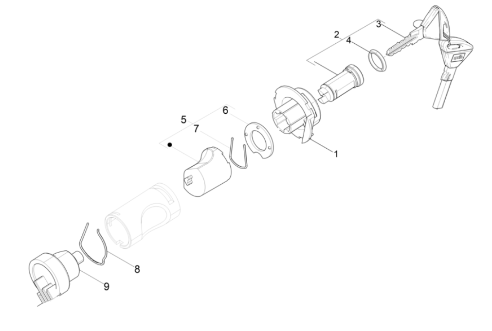 Piaggio Typhoon 50 2-stroke Euro 4 2018-2020 ignition lock