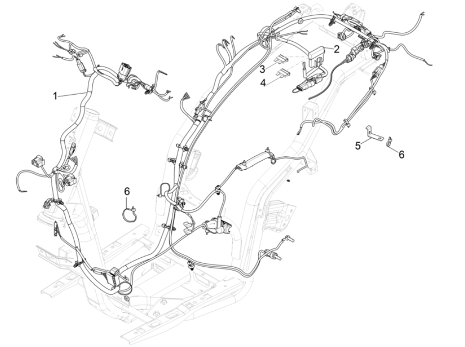 Piaggio Typhoon 50 2-stroke Euro 4 2018-2020 wiring harness