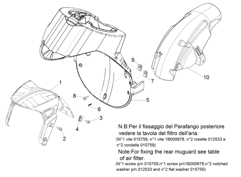 Front fender - Mudguards Piaggio Typhoon 50 2-stroke Euro 4 2018-2020
