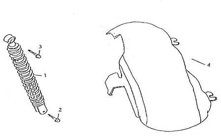 Shock Absorber Rear Fender Eagle-Wing Torino 125cc