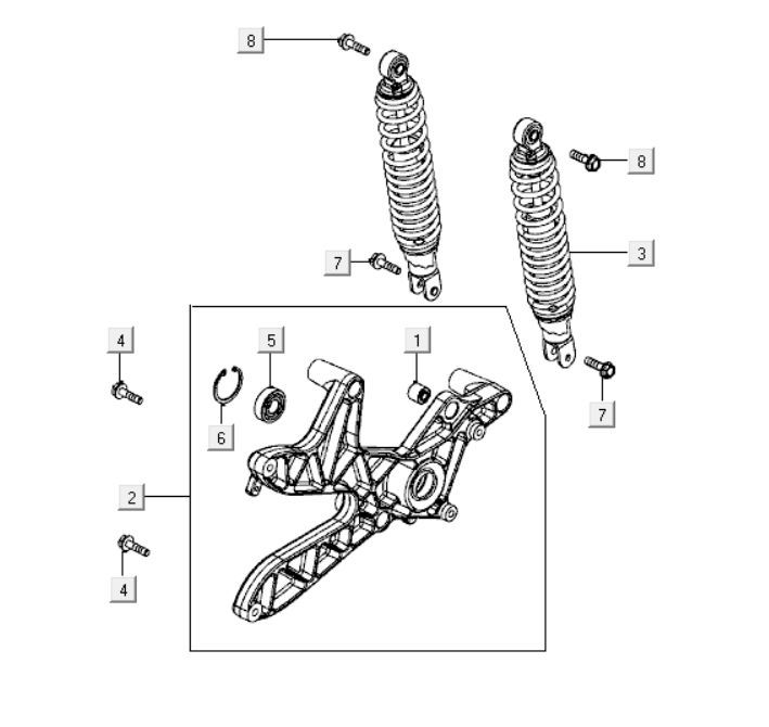 Rear shock absorber Kymco New Dink 200i