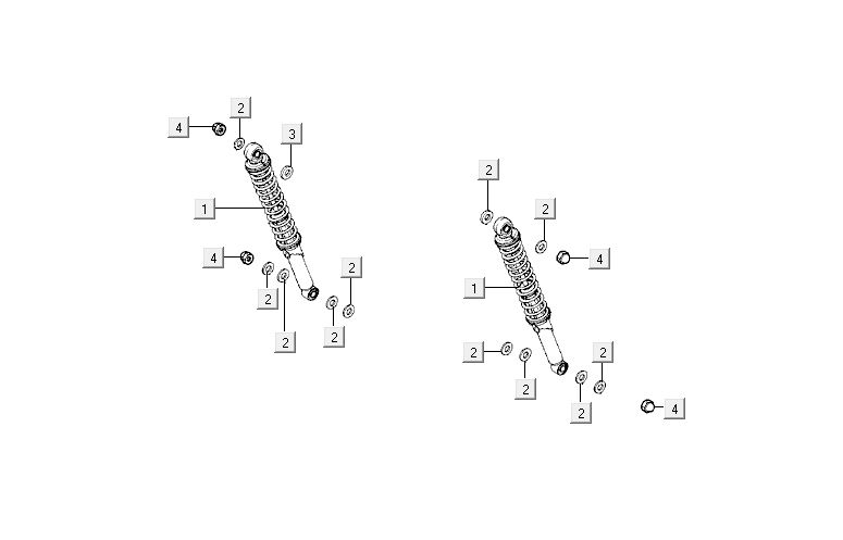 Shock absorber Kymco Activ 4-stroke red-black