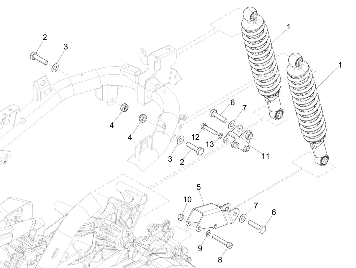 Piaggio Medley 125 4T IE ABS E4 2016-2019 shock absorbers (EMEA)