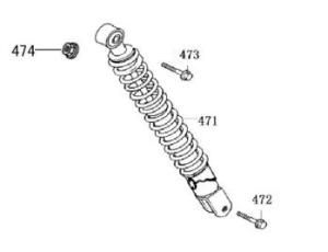 Shock absorber Neco Borsalino Oro matt red