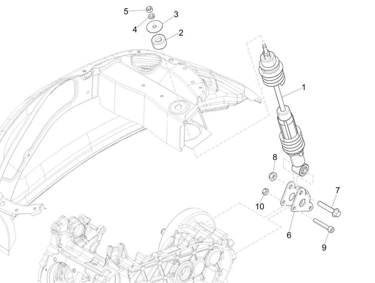 Shock Absorber Vespa Sprint 125 4T 3V IE ABS E5 2021 (EMEA)