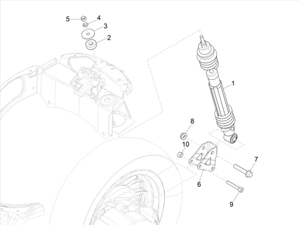 Vespa Elettrica 2018-2019 Shock Absorber