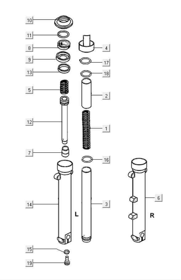 Front Shock Absorber Kymco Xciting 400i Matt Black