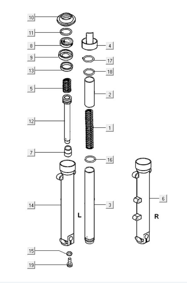Front shock absorber Kymco Xciting 400i Pearly Black
