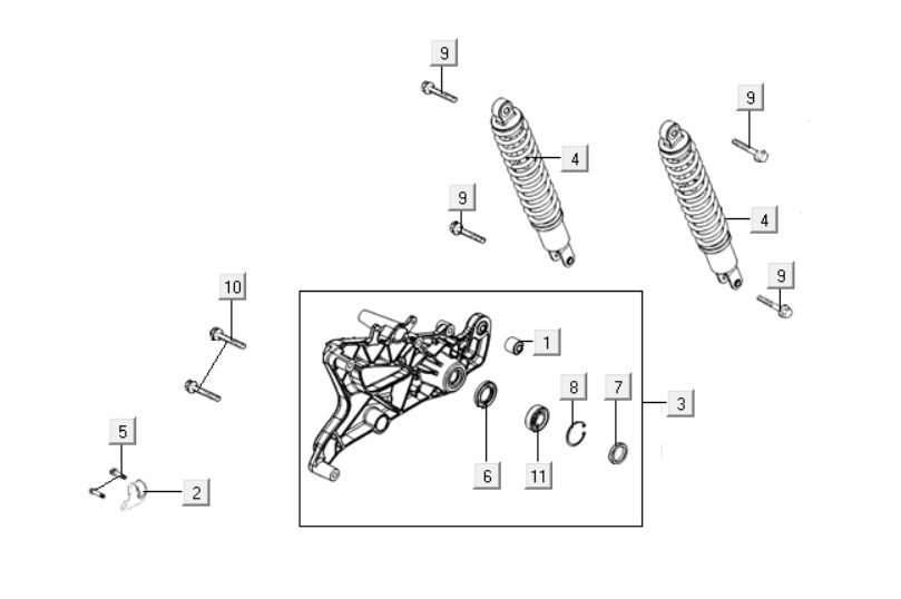 Rear shock absorbers Kymco Downtown 125i
