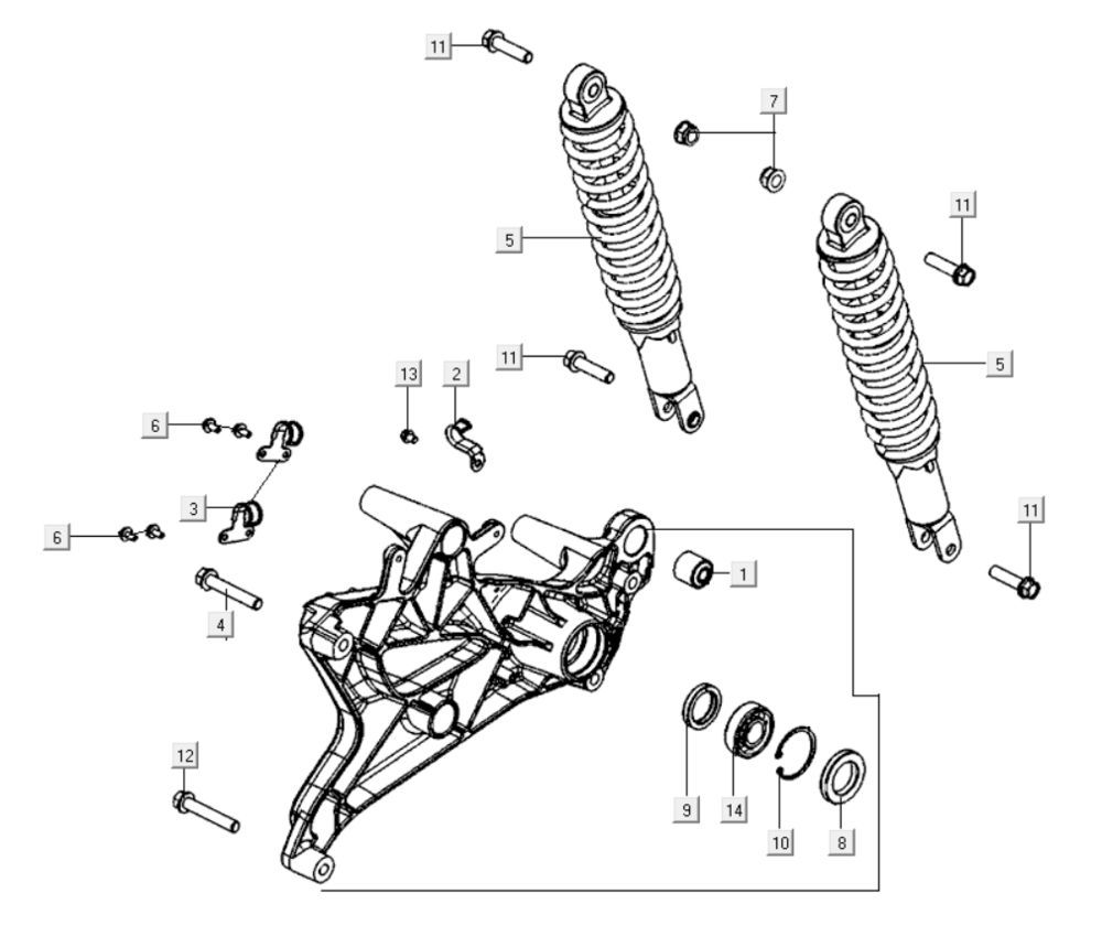 Rear shock absorbers Kymco Gti 300i