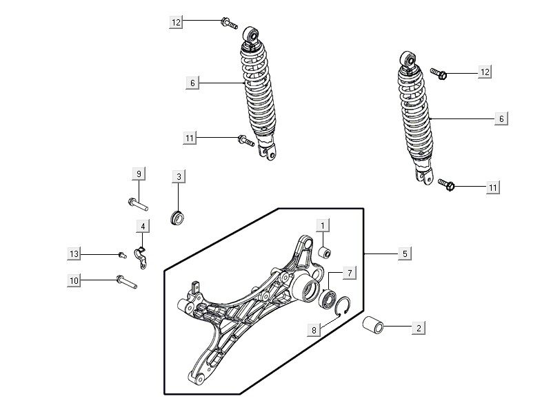 shock absorbers AGILITY 16+ 4T 200i Matt Metallic Silver