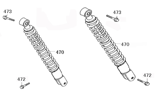 Shock absorber AGM VX 50 4T AC silver