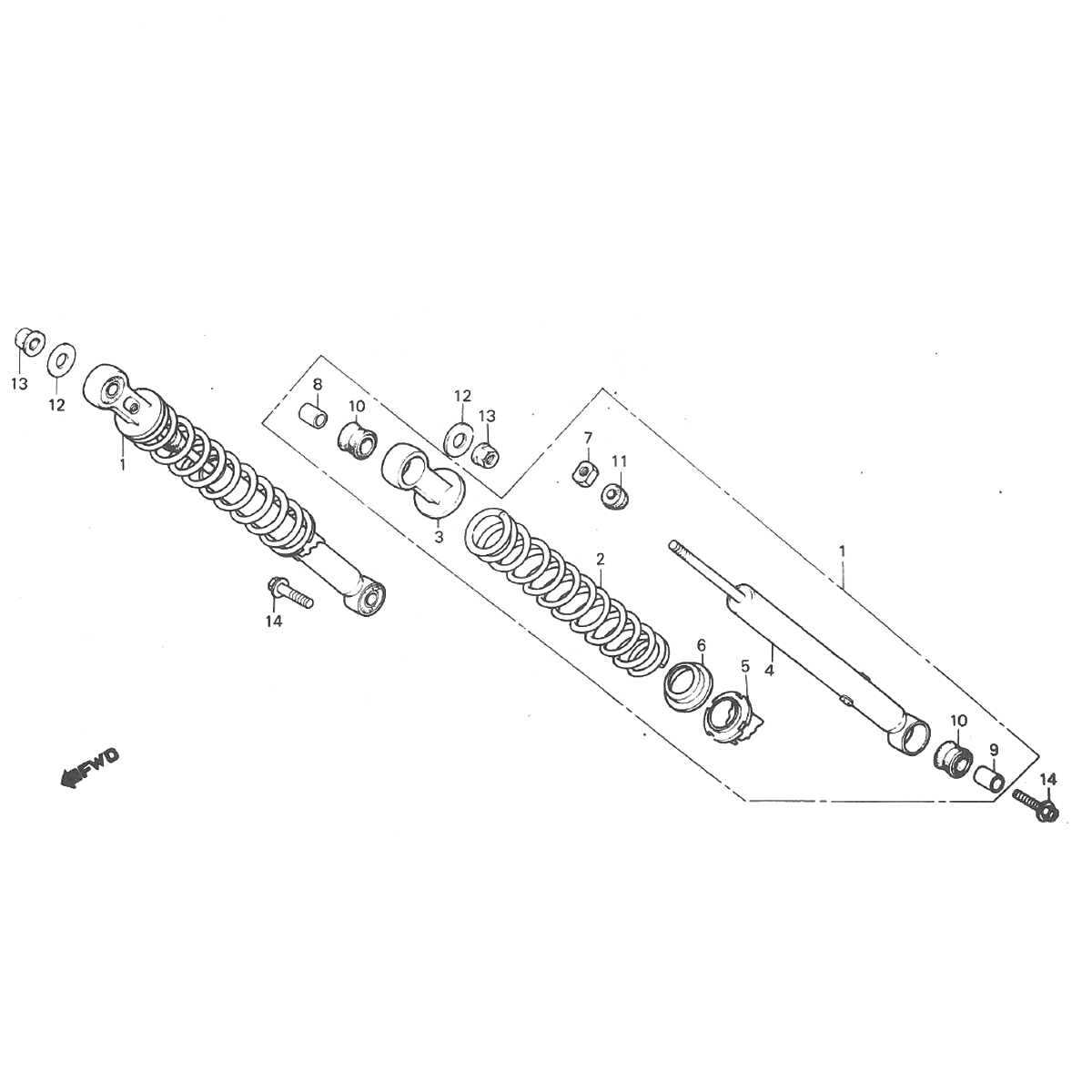Honda MT50 shock absorber