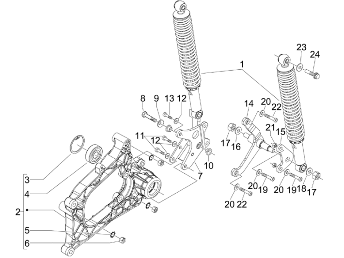 Shock absorbers Piaggio MP3 300LT Sport 2009-2014