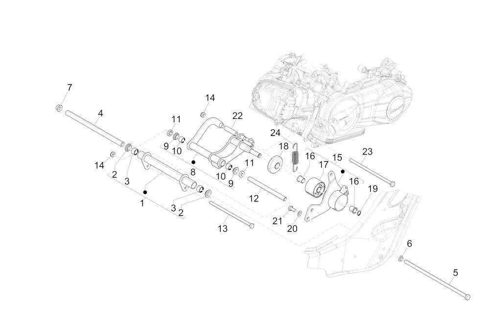 Swing arm - subframe GTS 125 IU