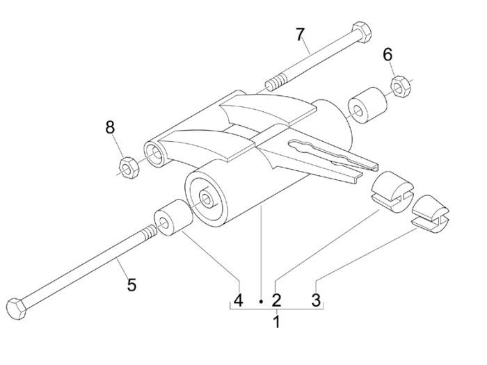 Subframe Piaggio Zip 2000 2-stroke AC