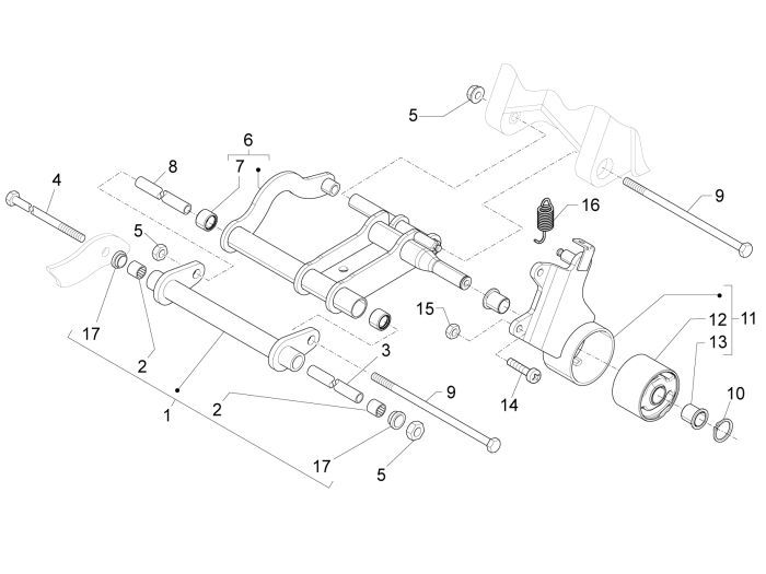 Subframe Piaggio New Fly 4-stroke 4-valve