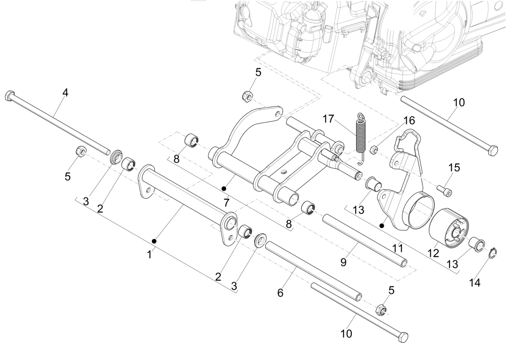 Piaggio Fly 125 4-stroke 3V IE E3 swing arm