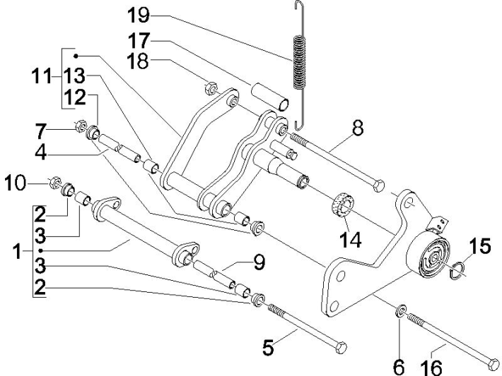 Front fork Vespa GTS 250 ie 2005-2009 (with ABS) midnight 222/A