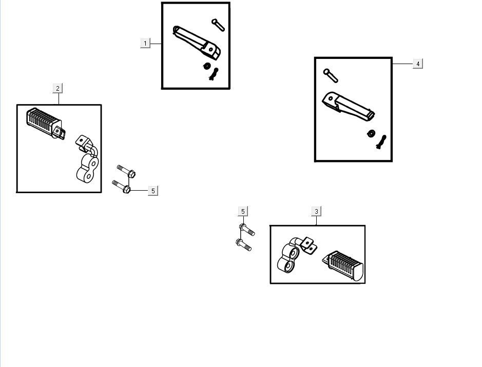Foot Rests Kymco K-Pipe 4-stroke White