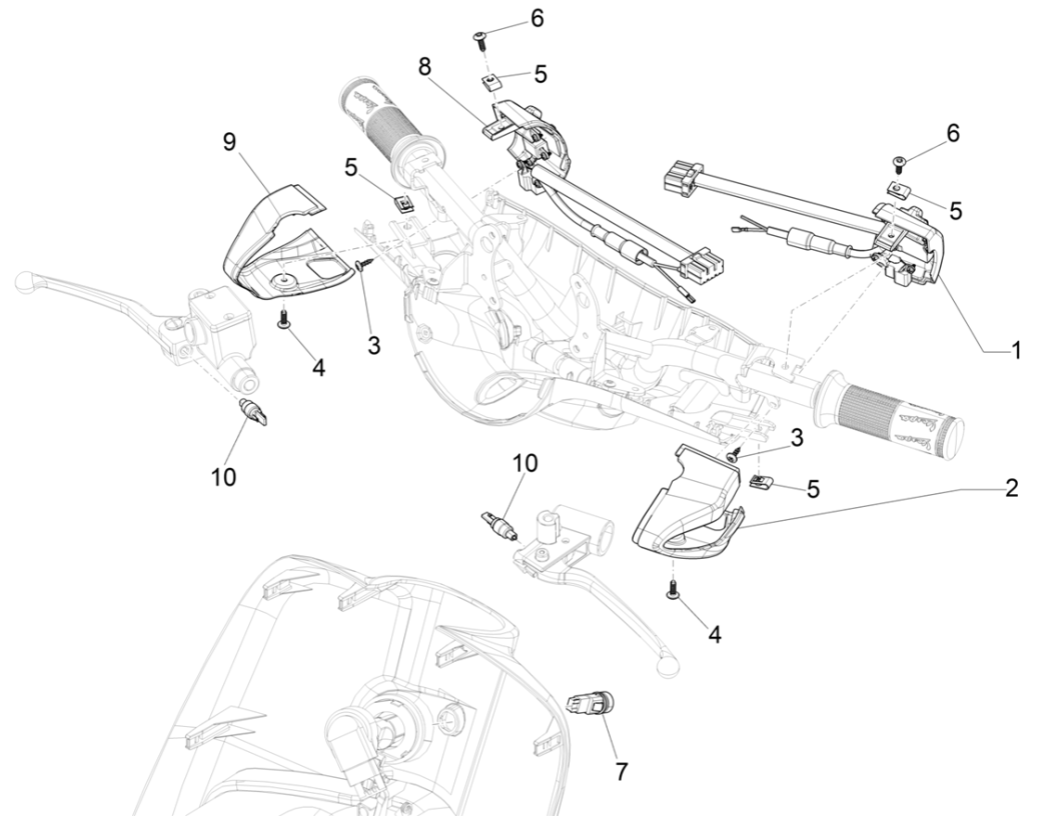 Vespa Eletrica 45KM/H E5 2021 (EMEA) diverters
