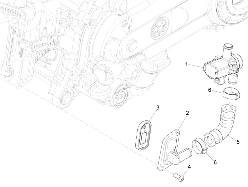 Vespa Primavera 4-stroke 3V secondary air supply (euro5 injection IGET)