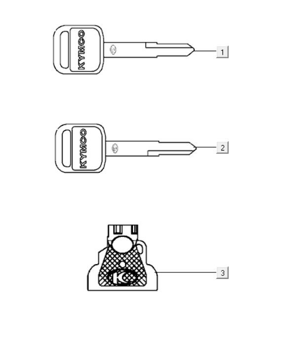 Key Kymco Xciting 400i Yellow