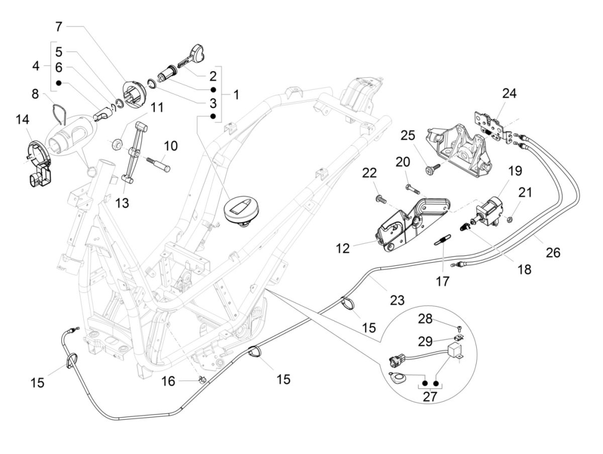 Piaggio Beverly 300 IE ABS E4 2016 - 2020 locks (EMEA)