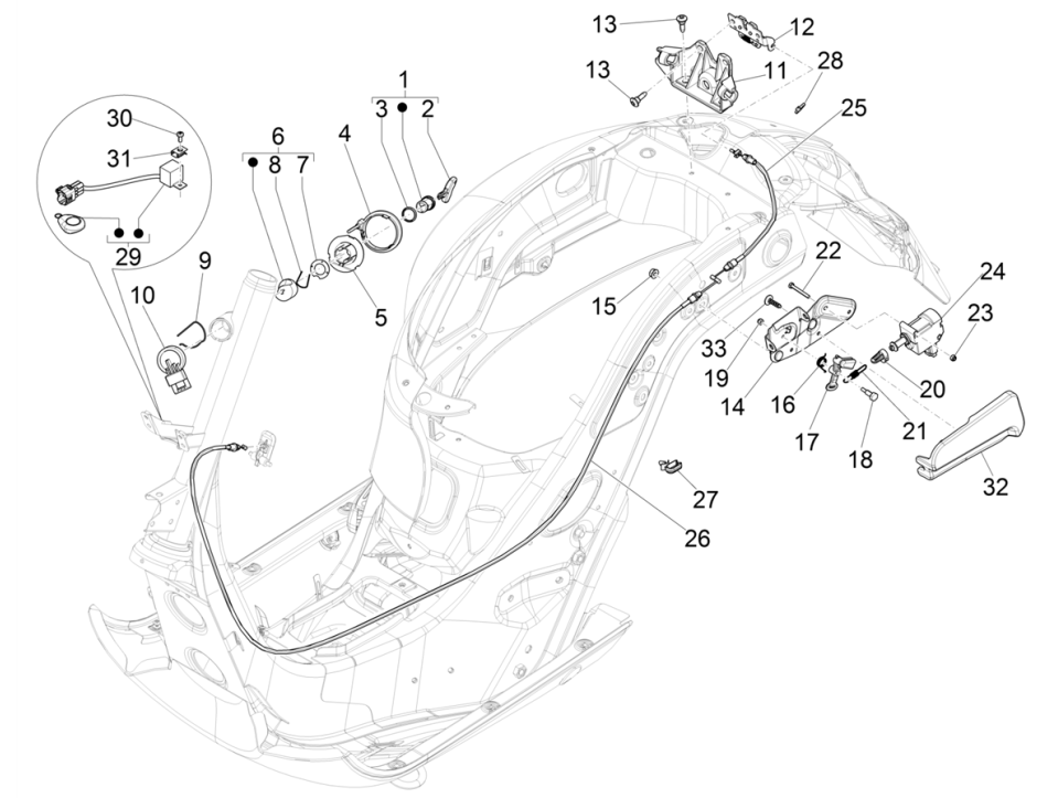 Vespa GTS 125 4T E5 ABS 2021 (EMEA) locks