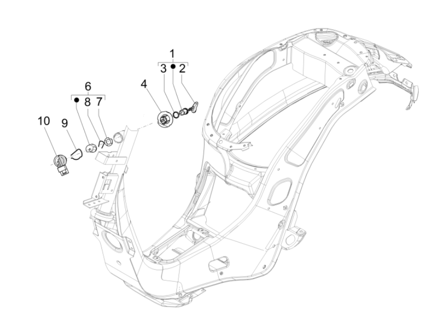 Ignition Lock Vespa Sprint 4-stroke 3-valve (euro5 injection IGET)