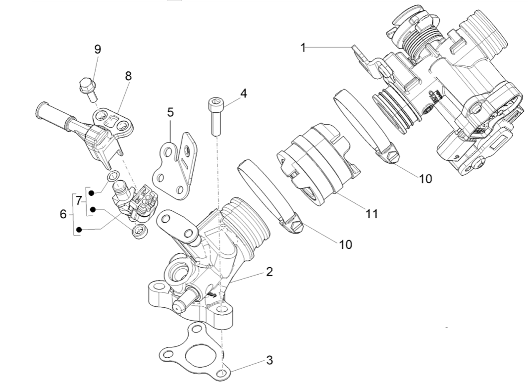 Throttle body - Injector Piaggio Liberty 50 4-stroke