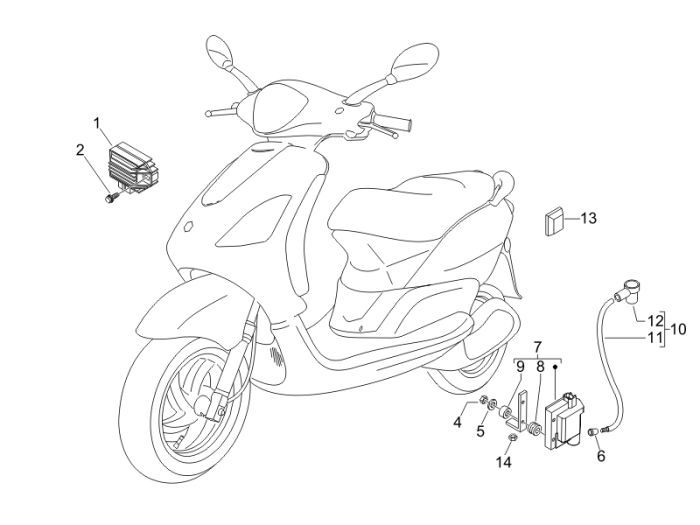 Electric parts Piaggio Fly 2-stroke