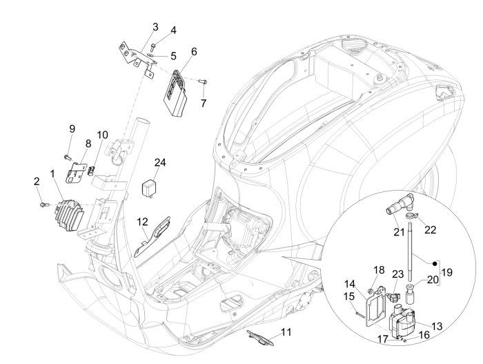 Electric parts 2 Vespa Sprint 45km 4-stroke 4-valve