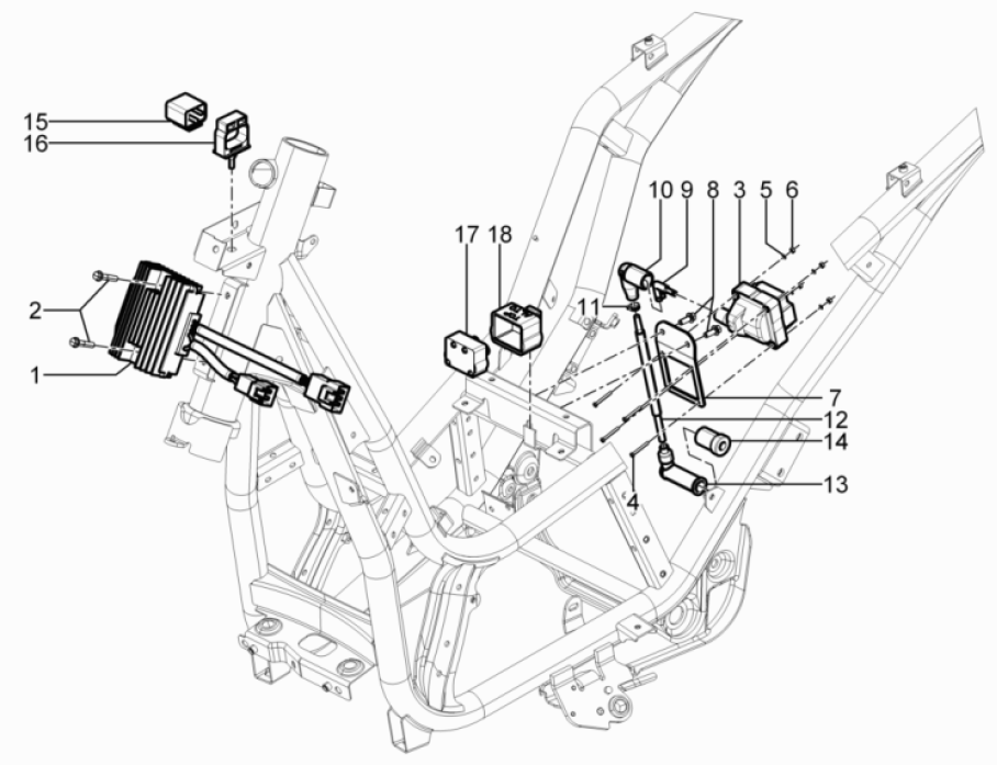 Voltage regulator - Electronic control units - HS ignition coil Piaggio Beverly 125 RST 4T 4V IE E3 2010-2015 (EMEA)
