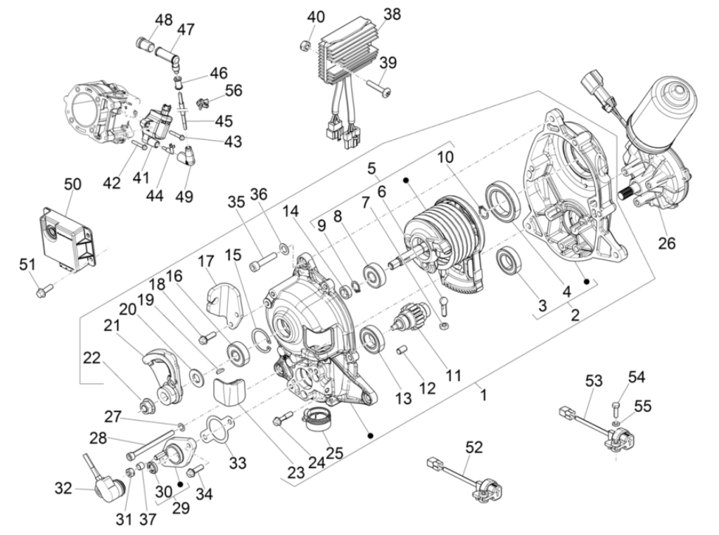Voltage regulator - Electronic control units - HS ignition coil Piaggio MP3 350 Maxi sport E4 ABS 2018-2020 (EMEA)