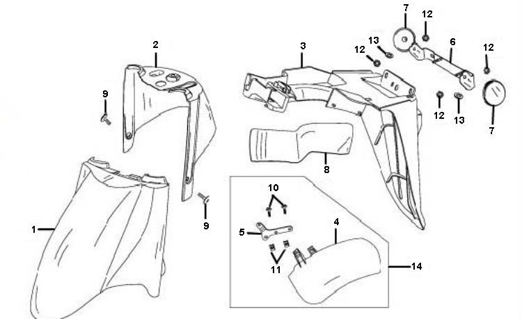 Mudguard Rover Fs3 4-stroke