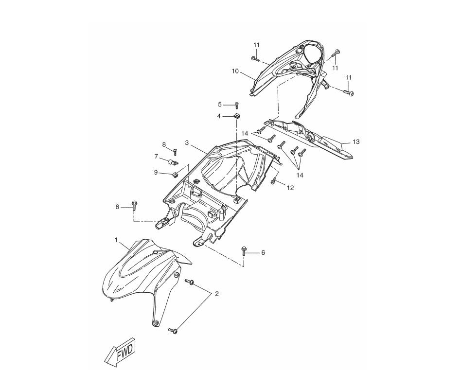 Mudguard Yamaha Aerox 2-stroke 2013