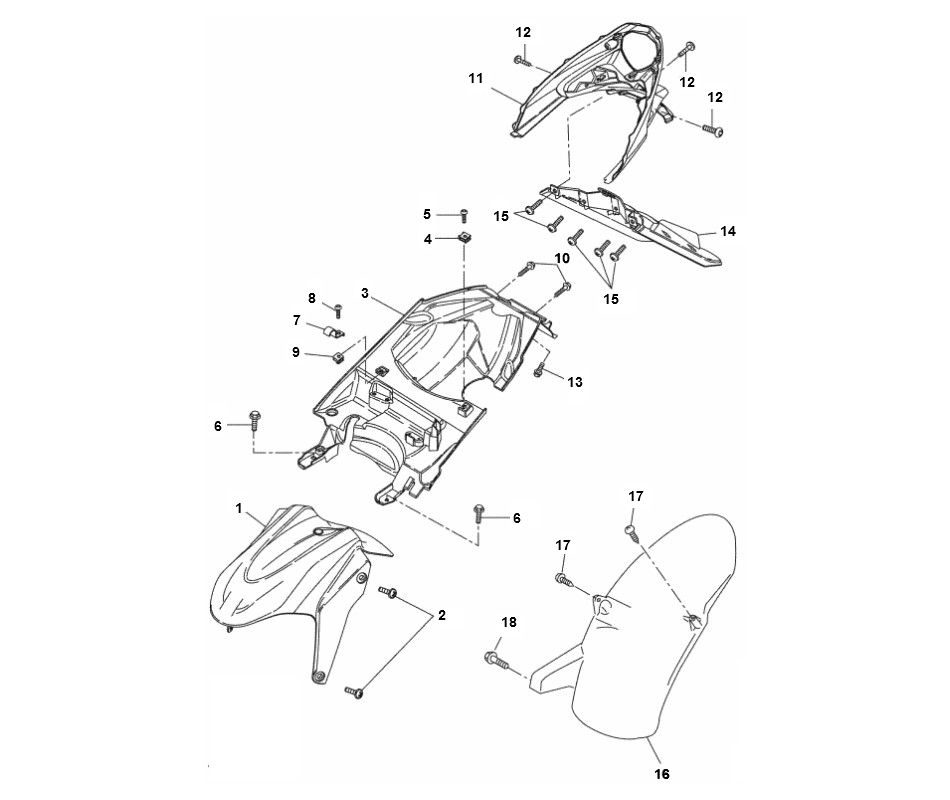 Mudguard Yamaha Aerox 4-stroke 2014