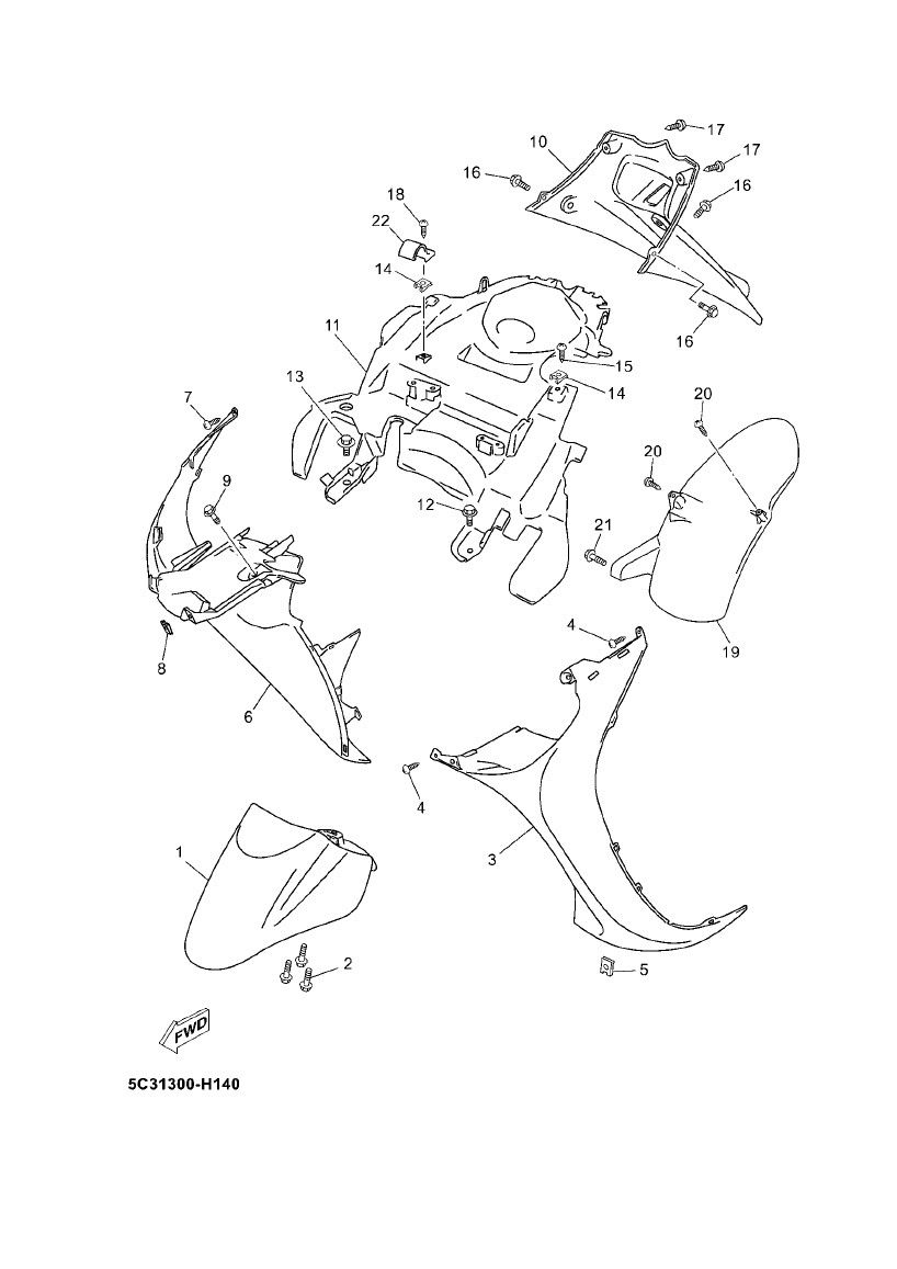 Mudguard Yamaha Neo's 4-stroke (after 2008)