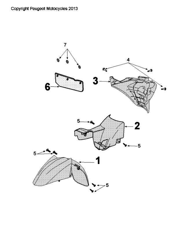 Mudguards Peugeot Citystar 50 Black