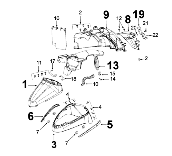 Spatborden Peugeot Django 125 Allure E3 2014-2017 SATIN FLASH (Q2)