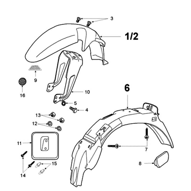 Mudguards Peugeot Fox oil tank red